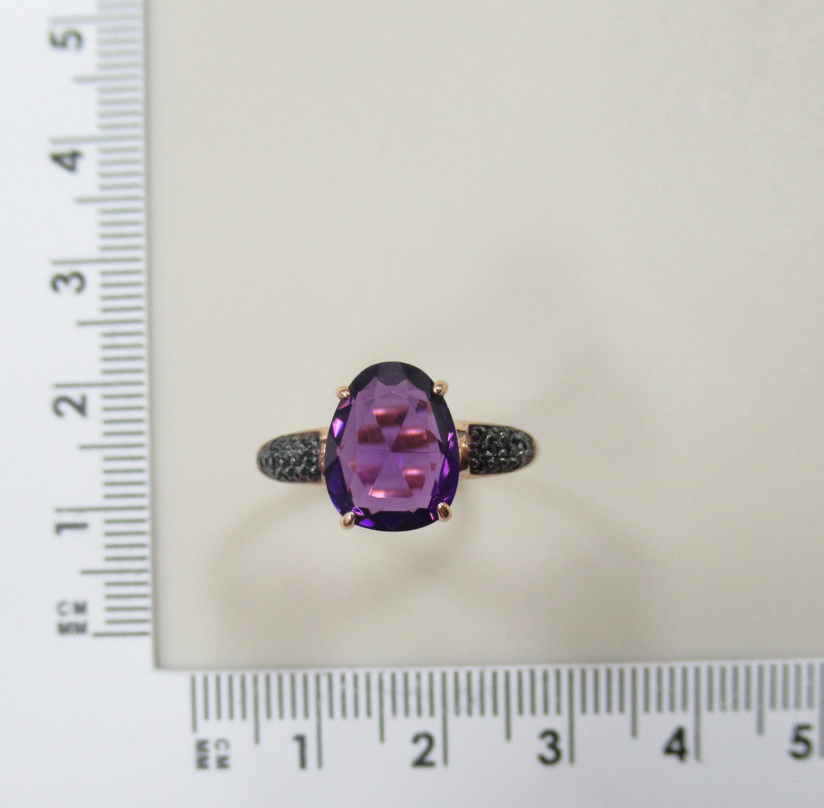 Серебряное кольцо с аметистом и шпинелью